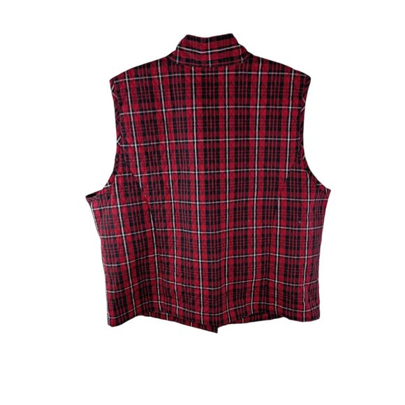 REBECCA MALONE Women's Warm Winter Quilted Plaid Vest 3X Cotton Polyester - Picture 3 of 5